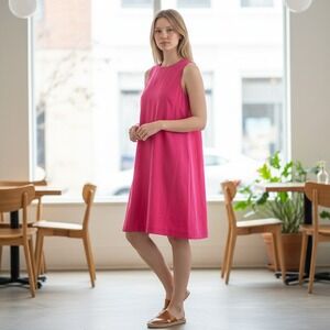 Cynthia‎ Rowley Hot Pink 100% Silk Sleeveless Shift Dress Womens Size 4 Zip Back